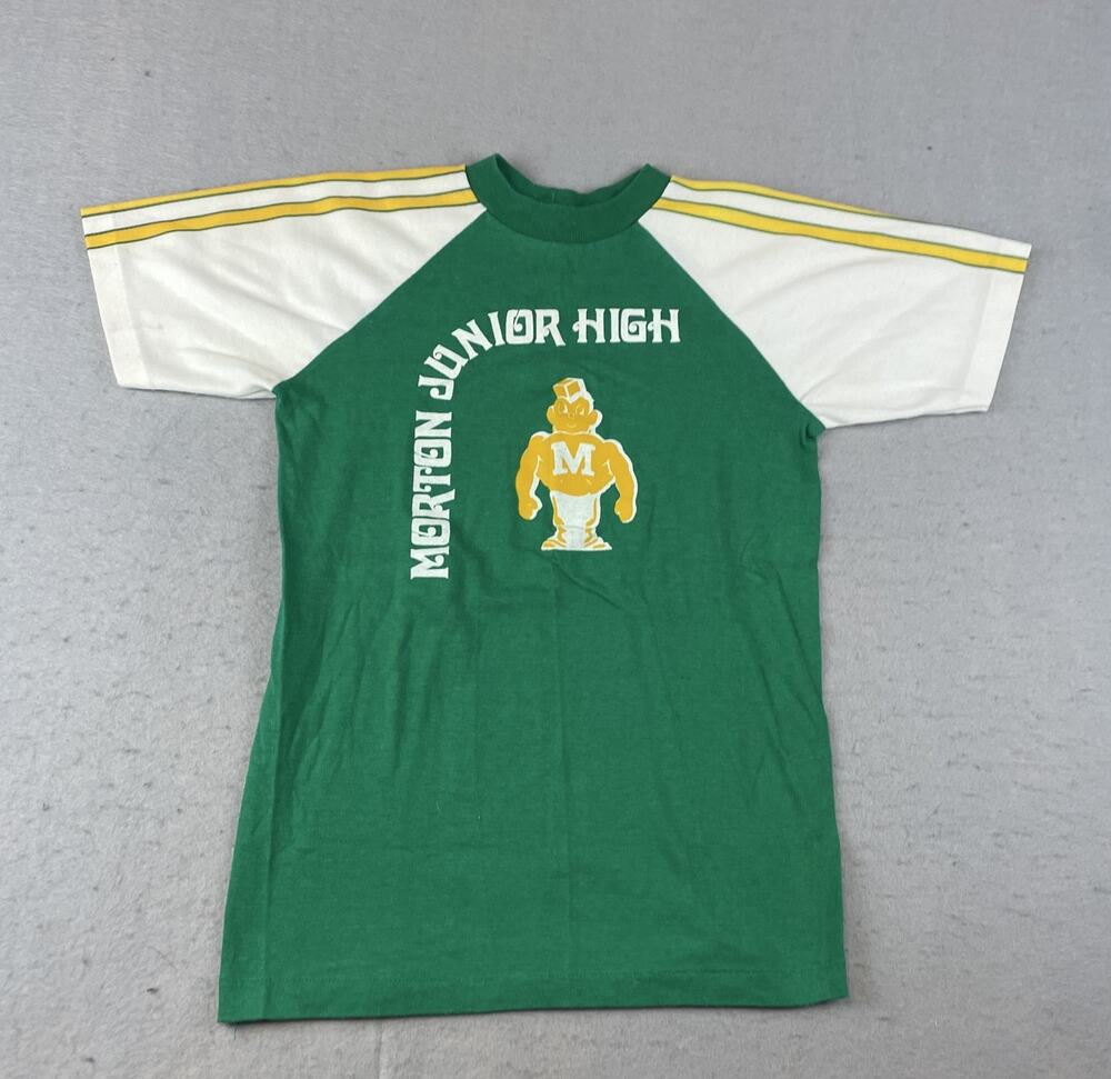 Vintage 1970s Morton Junior High Single Stitch T Shirt Mens Sz XS/S